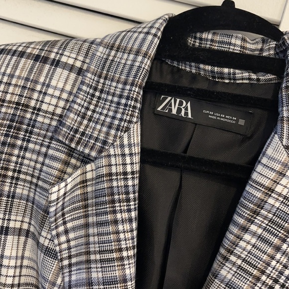 ZARA Tailored Plaid Blazer NWT sz XS - Picture 3 of 7